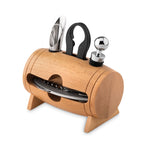 Branded 4 pcs wine set in wooden stand