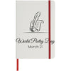 Branded Spectrum A5 white notebook with coloured strap