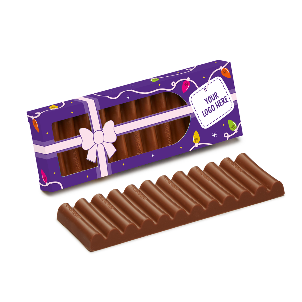 Branded Eco Box of 12 Milk Chocolate Batons