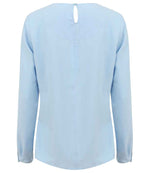 Henbury Ladies Pleat Front Long Sleeve Blouse