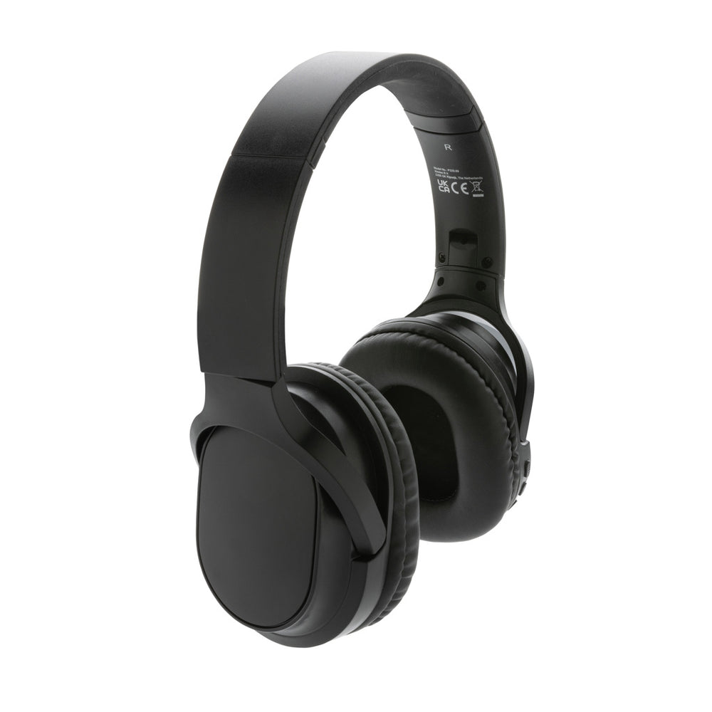 Branded RCS recycled plastic Elite Foldable wireless headphone