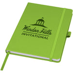 Branded Honua A5 recycled paper notebook with recycled PET cover