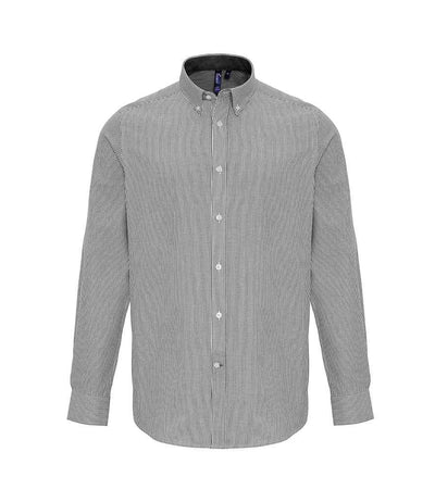 Premier Long Sleeve Striped Oxford Shirt White/Grey