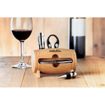 Branded 4 pcs wine set in wooden stand