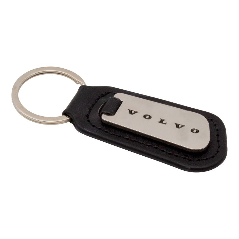 Branded Leather Effect Keyring (Soft Enamel Infill)