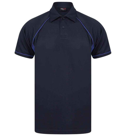 Finden + Hales Kids Performance Piped Polo Shirt Navy/Royal Blue/Royal Blue
