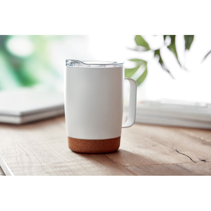 Branded Double wall tumbler 300ml with Cork Base