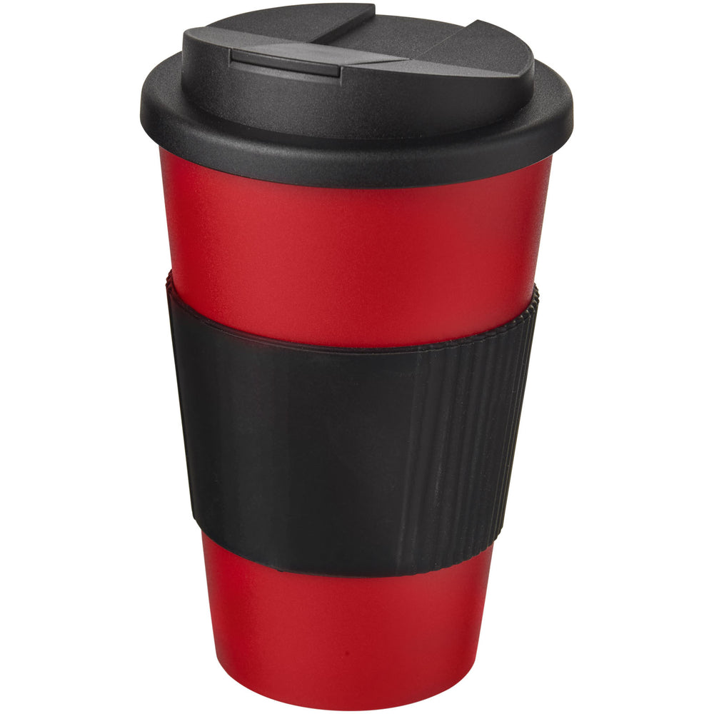 Branded Americano® 350 ml tumbler with grip & spill-proof lid
