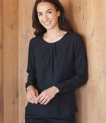 Branded Henbury Ladies Pleat Front Long Sleeve Blouse