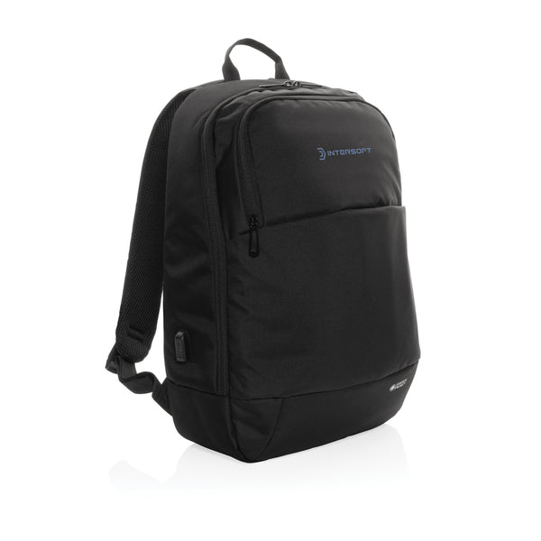 Branded Swiss Peak AWARE™ modern 15.6" laptop backpack