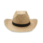 Branded Natural straw cowboy hat
