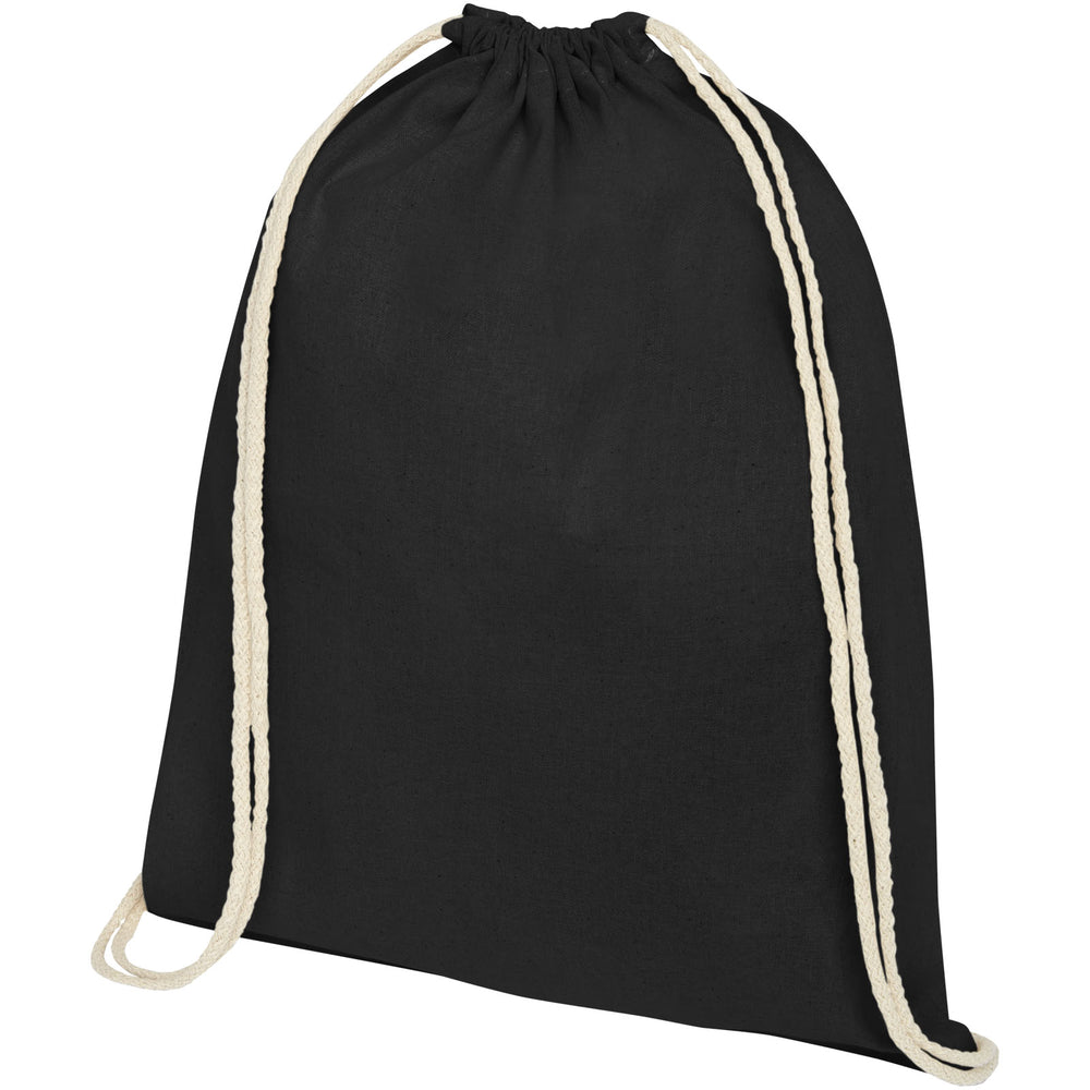 Branded Oregon 140 g/m² cotton drawstring backpack 5L