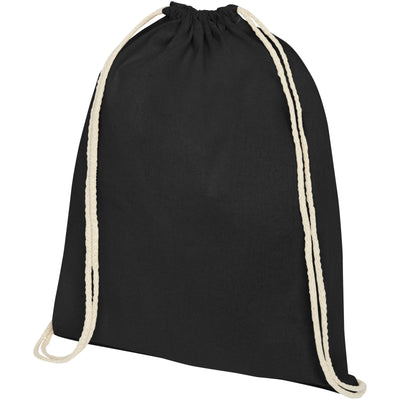 Branded Oregon 140 g/m² cotton drawstring backpack 5L