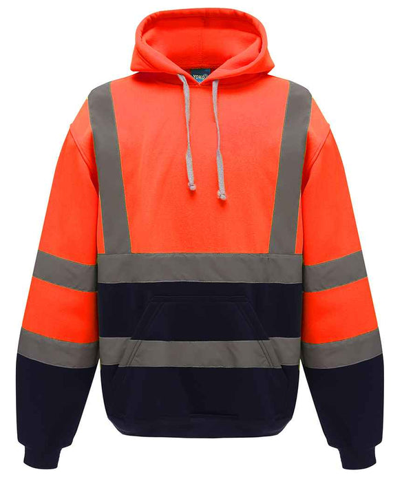 Yoko Hi-Vis Pull Over Hoodie Orange/Navy