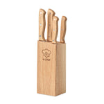 Branded 5 piece knife set in base