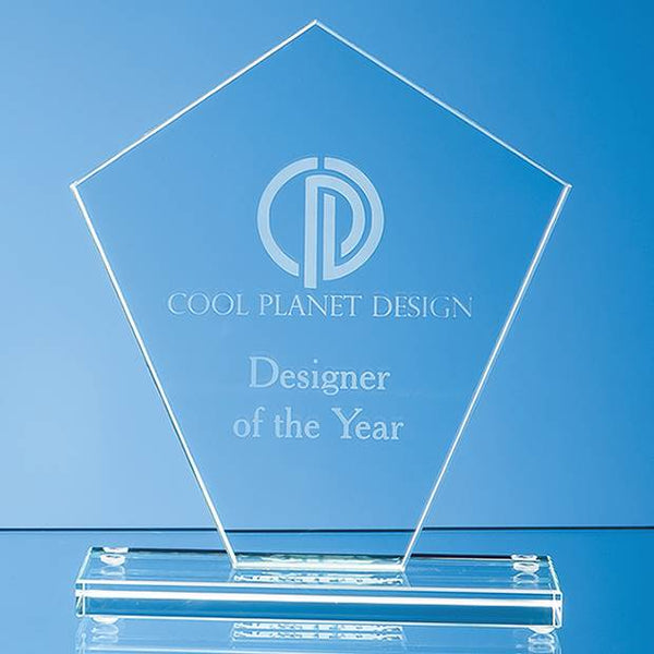 17.5cm x 15.5cm x 1cm Jade Glass Diamond Award