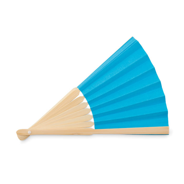 Branded Manual hand fan with bamboo handle