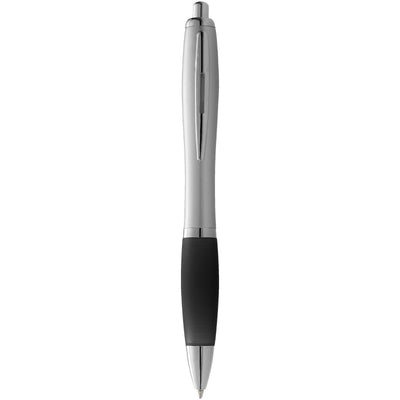 Nash ballpoint pen with silver barrel and black grip