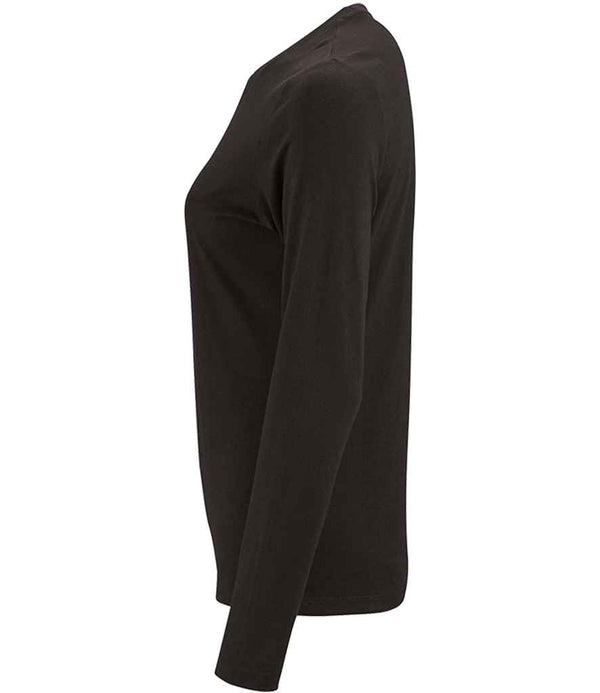 SOL'S Ladies Imperial Long Sleeve T-Shirt Deep Black