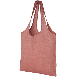 Pheebs 150 g/m² recycled cotton trendy tote bag 7L in heather red