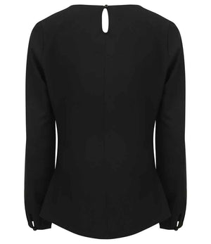 Henbury Ladies Pleat Front Long Sleeve Blouse