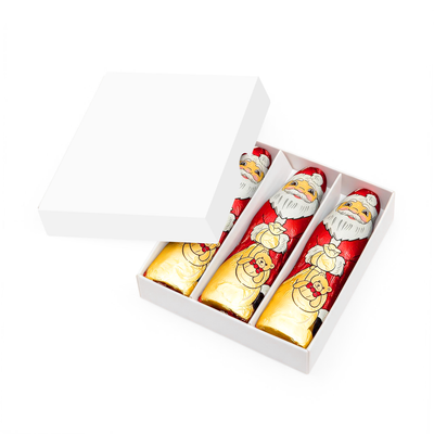 Branded Box of Mini Foiled Santas
