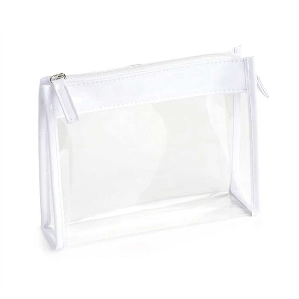 Clear PVC Bag with White trim and Zipper