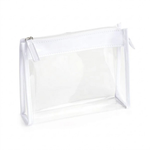 Clear PVC Bag with White trim and Zipper
