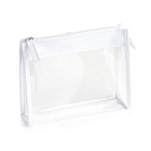 Clear PVC Bag with White trim and Zipper