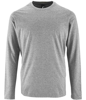 SOL'S Imperial Long Sleeve T-Shirt Grey Marl