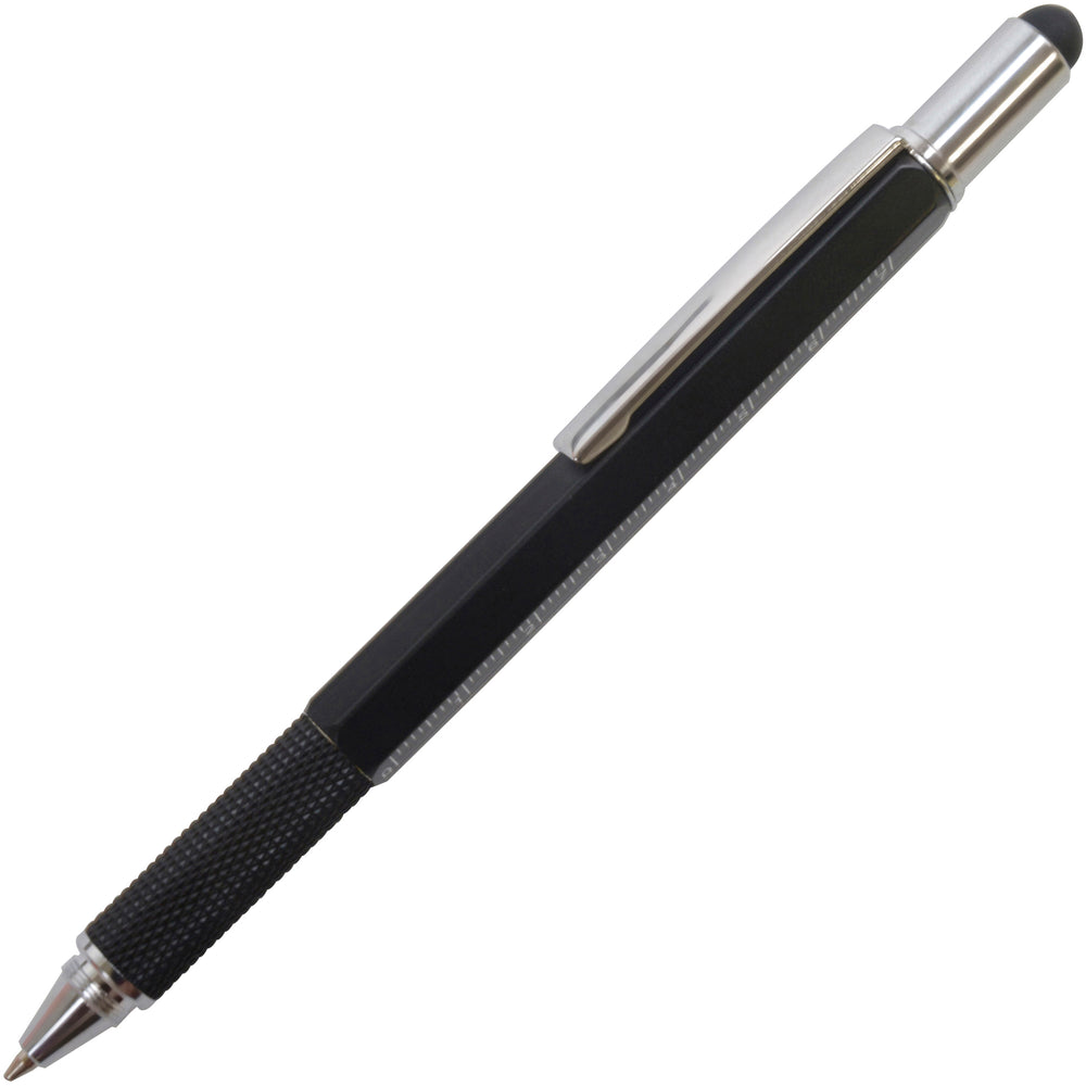 Branded SYSTEMO6 in 1 MULTI FUNCTION metal ball pen with chrome trim