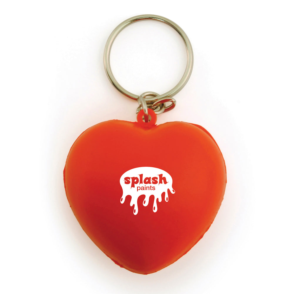 Branded Red Heart shaped stress or fidget keyring