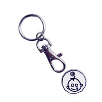 Printed Trolley Coin Keyring - GBP Pound