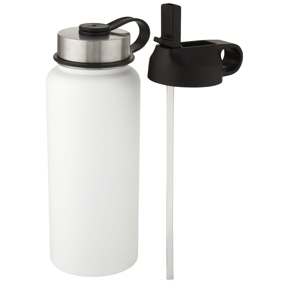 Branded Supra 1 L copper vacuum insulated sport bottle with 2 lids