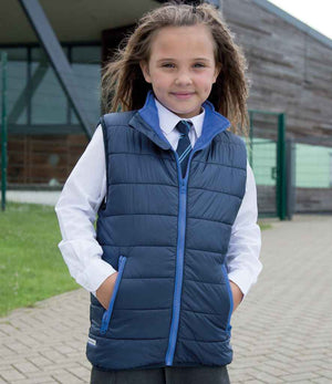 Result Core Kids Padded Bodywarmer Navy/Royal Blue