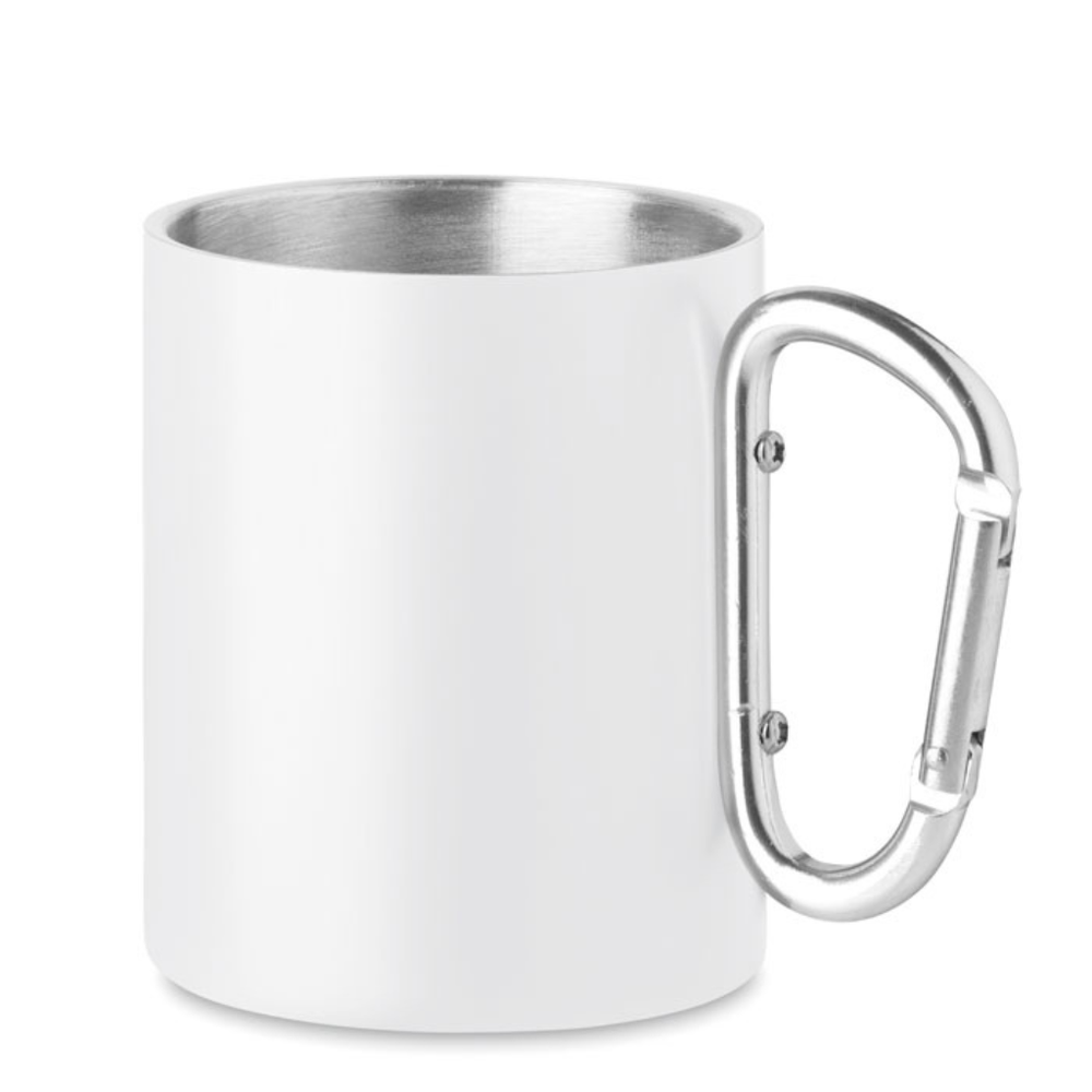 Branded Double wall metal mug 300 ml