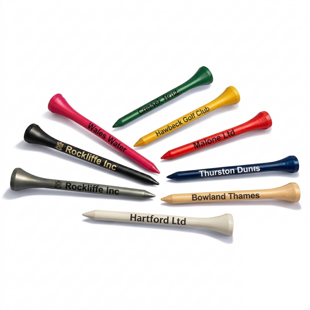 70mm Bamboo Golf Tees - Straight Line Print