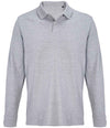 SOL'S Unisex Pacific Long Sleeve Piqué Polo Shirt Grey Marl