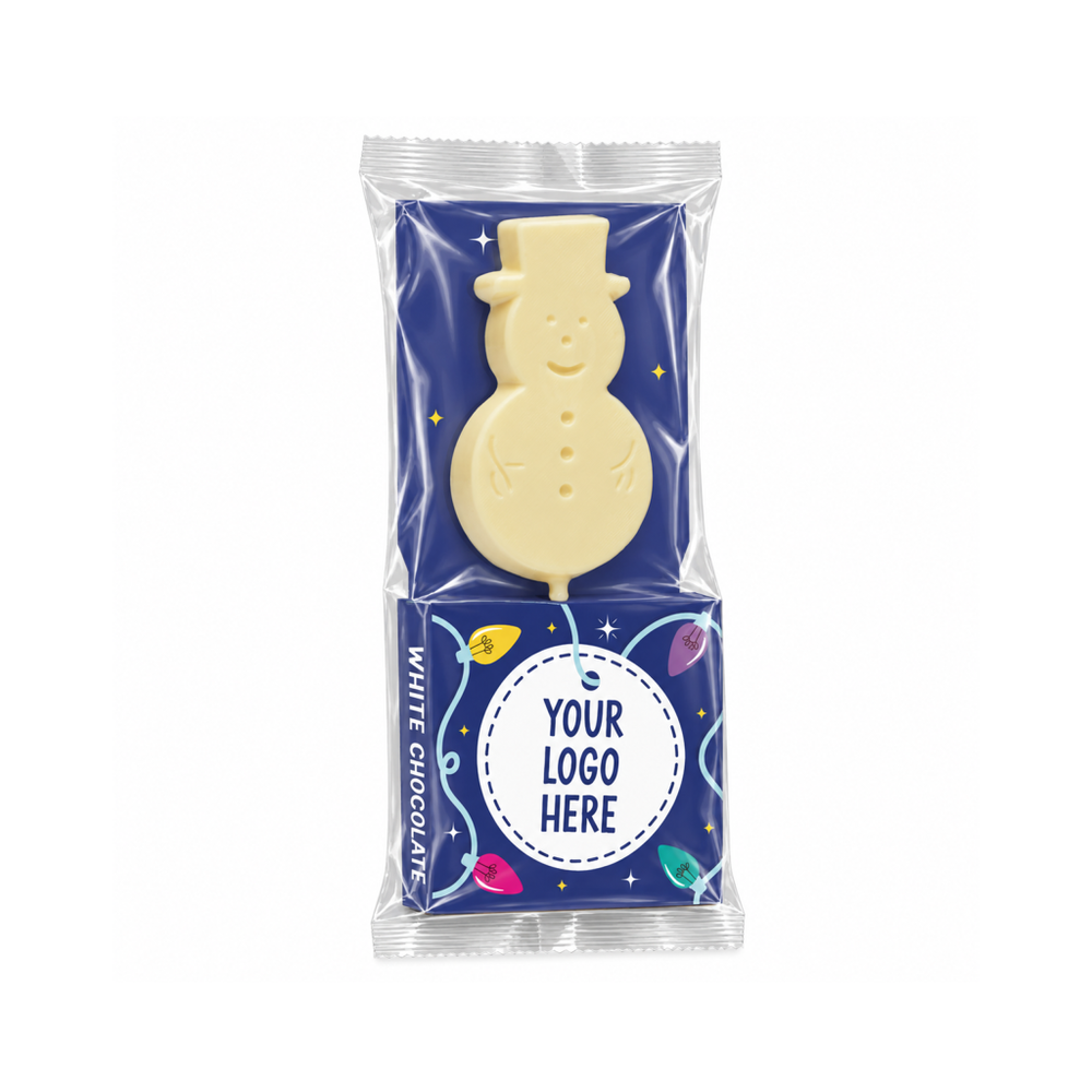 Branded White Chocolate Snowman Lolly