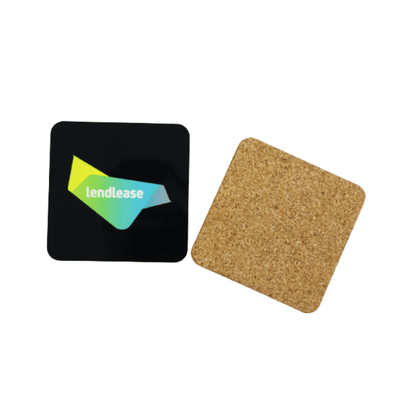 Branded Wooden Cork Back Coasters
