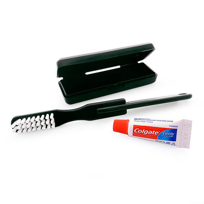 Black Travel Toothbrush Set with Colgate Toothpaste