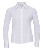 Russell Collection Ladies Long Sleeve Fitted Poplin Shirt