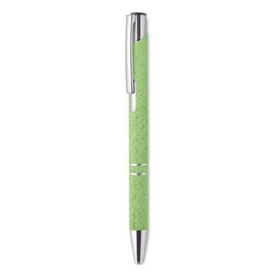 Wheat Straw/ABS push type pen with Rings in green