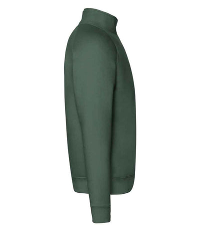 Fruit of the Loom Premium Zip Neck Sweatshirt Bottle Green