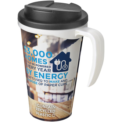 Branded Brite-Americano® Grande 350 ml mug with spill-proof lid