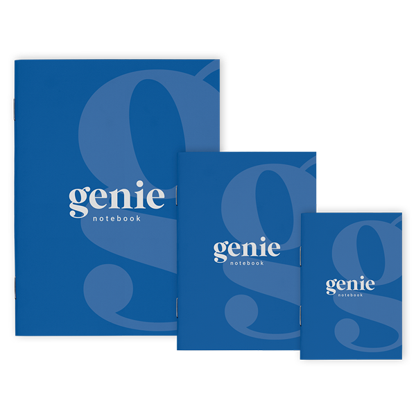 Genie Notebook - A5 - Saddle Stitched with Rounded Corners & Pen Loop