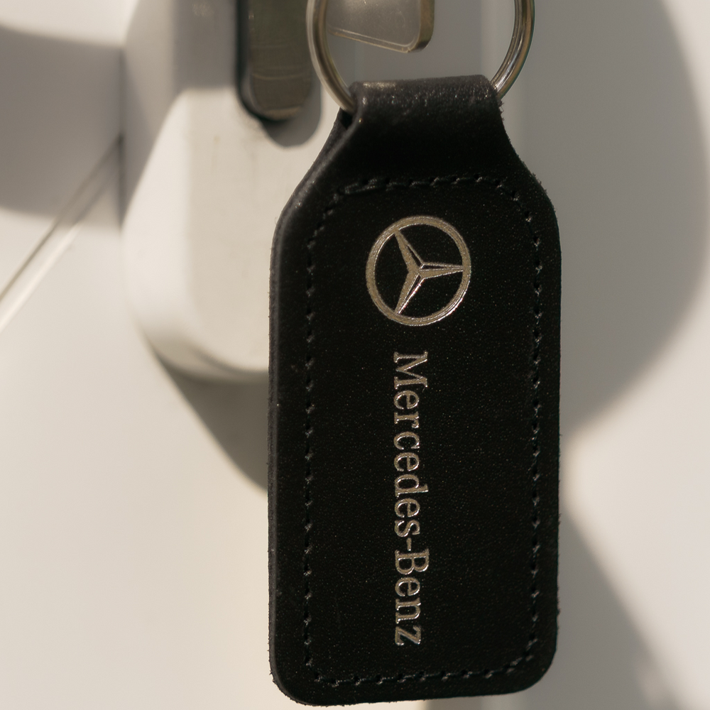 Recycled Imitation Leather Key Fob - Square Shape