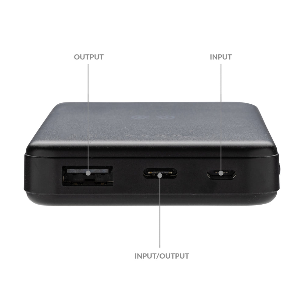 Branded RCS recycled plastic 5.000 mAh 5W wireless powerbank