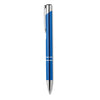 Push button pen with black ink in royal blue