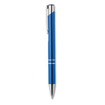 Push button pen with black ink in royal blue